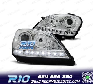 FAROS MERCEDES CLASE ML W164 05-08 LUZ DIURNA FONDO CROMO
