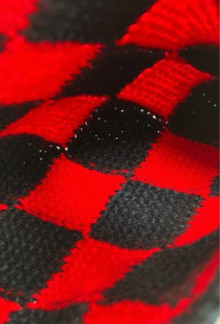 Borsa Marni a scacchi rossa e blu
