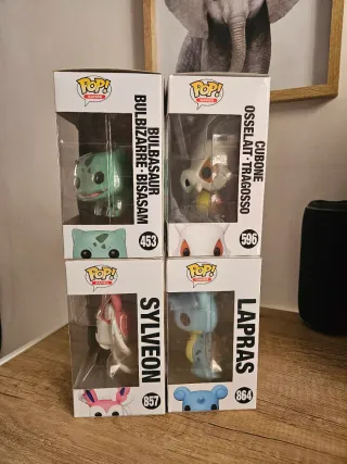 Lote 4 Funko Pop Pokémon: Bulbasaur, Cubone, Sylve