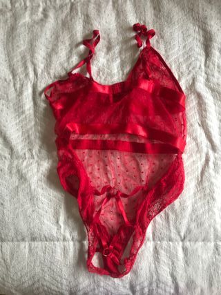 Body Lencero Rojo Encaje Talla M
