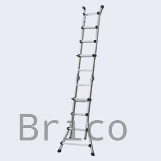 Escalera Telescópica Articulada Aluminio 3+3 Pestaña