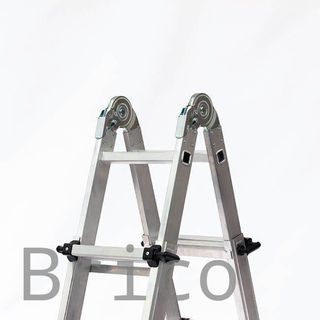 Escalera Telescópica Articulada Aluminio 3+3 Pestaña