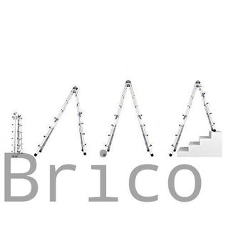 Escalera Telescópica Articulada Aluminio 3+3 Pestaña