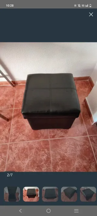 Pufd de polipiel negro