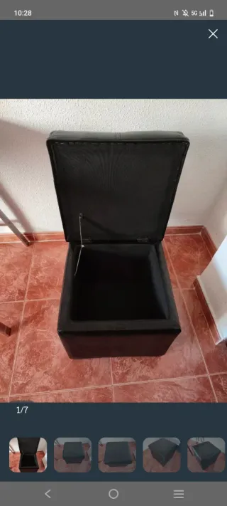 Pufd de polipiel negro