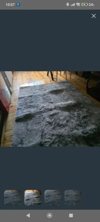 Alfombra de felpa gris