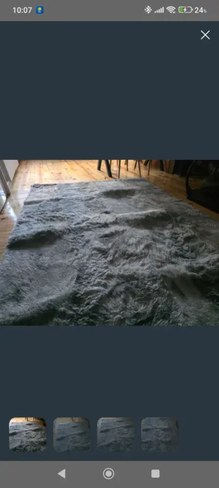Alfombra de felpa gris
