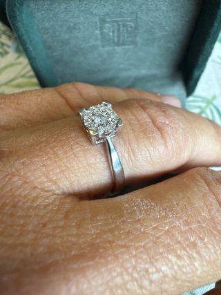 Anillo Jean-Claude Oro Blanco Diamantes Talla 8