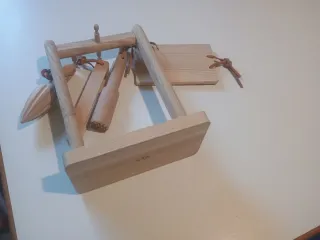 Set utensili cucina legno e cuoio