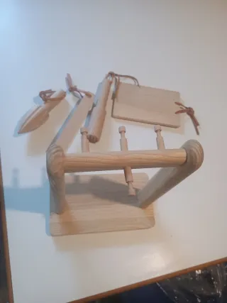 Set utensili cucina legno e cuoio