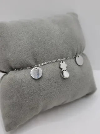 Pulsera gato acero quirúrgico nacar