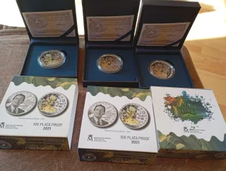 Tres Monedas 10€ Plata Proof Salvador Dalí 2021