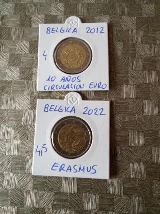 5 Monedas Bélgica 2€ Conmemorativas