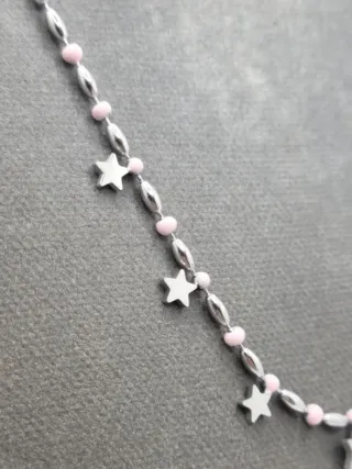 Gargantilla acero quirúrgico estrellas y perlas