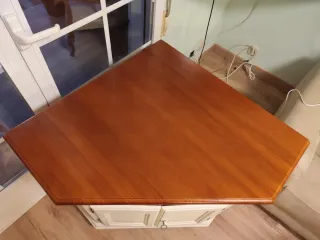 Mueble Esquinero Vintage Madera Blanco Marrón