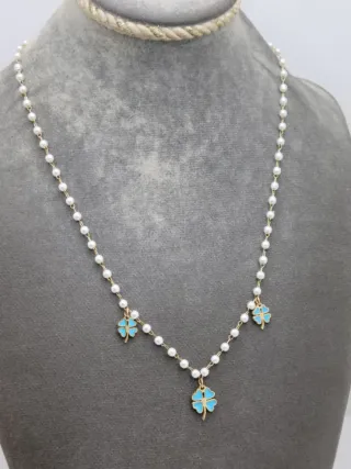 Gargantilla Acero Quirúrgico Chapado Oro Tréboles