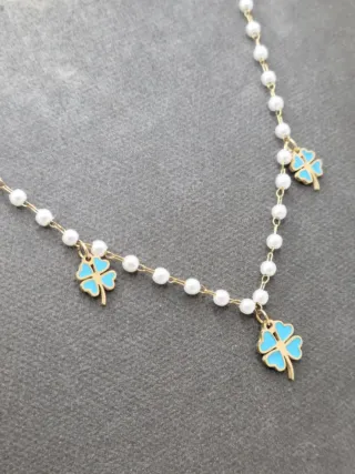 Gargantilla Acero Quirúrgico Chapado Oro Tréboles