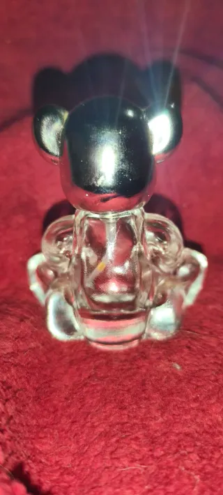 Osito de cristal plateado