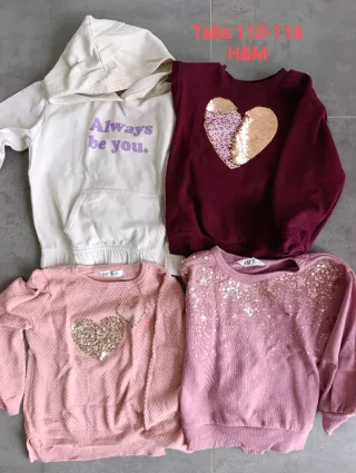 Lote 4 jerseys niña H&M Talla 110-116