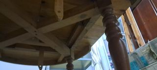 Mesa de comedor de madera maciza de pino ampliable