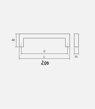 2 Tiradores Viefe 20 cm Acero Inoxidable