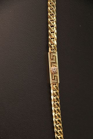 Cadena Cubana Medusa Cierre Circonitas 18K