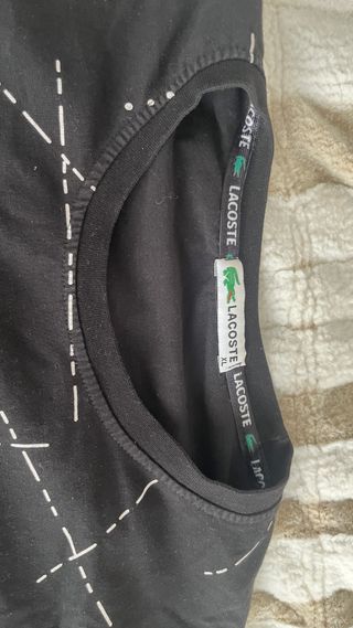 Camiseta Lacoste XL Estampado Geométrico Negra