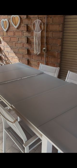 Tavolo da giardino allungabile con 6 sedie in allu