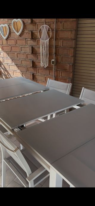 Tavolo da giardino allungabile con 6 sedie in allu