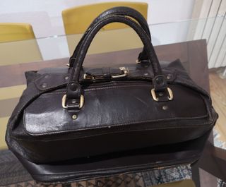 Bolso de viaje vintage piel marrón