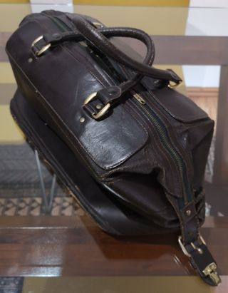 Bolso de viaje vintage piel marrón
