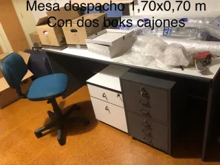 Mesa despacho 1,70x0,70m con cajones