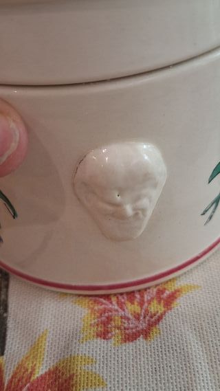 Azucarero Sarraguemines Porcelana Floral