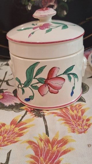 Azucarero Sarraguemines Porcelana Floral