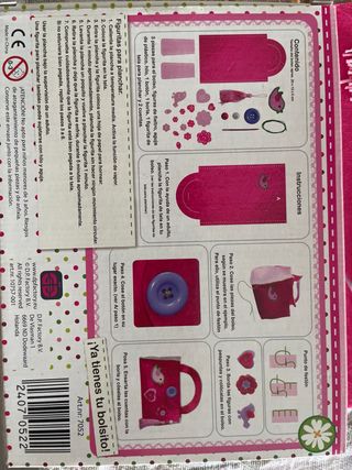 Kit Manualidades Bolso Fieltro Rosa