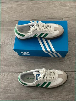 Adidas Samba Blancas y Verdes Talla 37