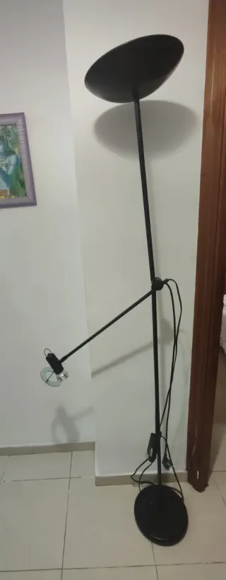 Lámpara de pie doble metal y cristal