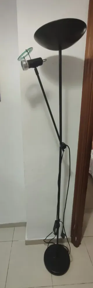 Lámpara de pie doble metal y cristal