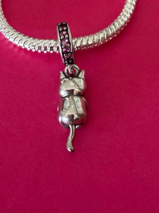 Colgante gato corazón plata