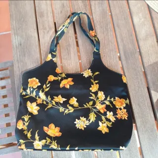 Bolso Rebeca Sanver Negro Flores
