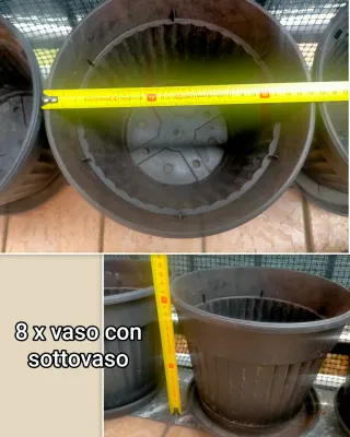 Vasi con sottovasi per balcone/giardino