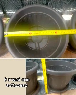 Vasi con sottovasi per balcone/giardino