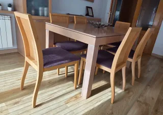 Pack 6 Sillas Comedor Madera Ratán