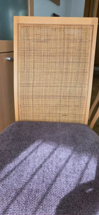 Pack 6 Sillas Comedor Madera Ratán