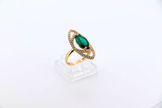 LANZADERA CIRCONITAS PIEDRA VERDE. Oro 18k. Peso: