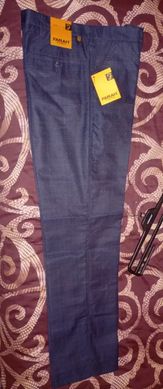 FARAH, Pantaloni classici, W32 L31, Slim Fit, Blue