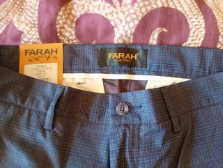 FARAH, Pantaloni classici, W32 L31, Slim Fit, Blue