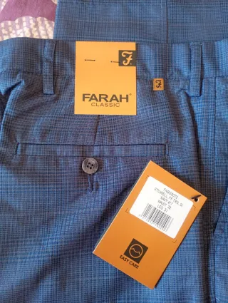 FARAH, Pantaloni classici, W32 L31, Slim Fit, Blue