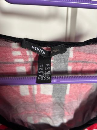 Camiseta tirantes Mango cuadros XS