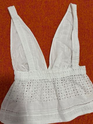 Blusa Pull and Bear Blanca Veraniega